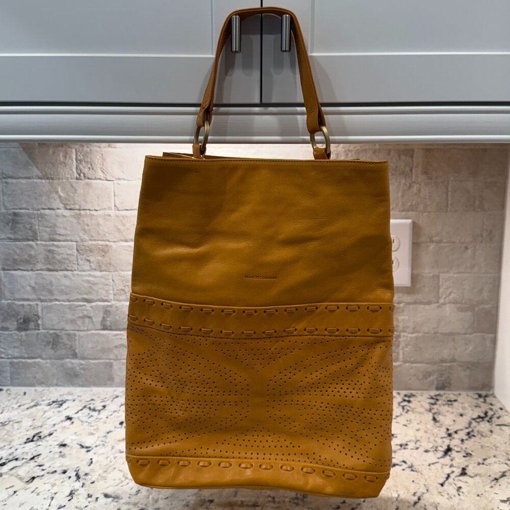 Francesco Biasia Mustard Yellow Satchel